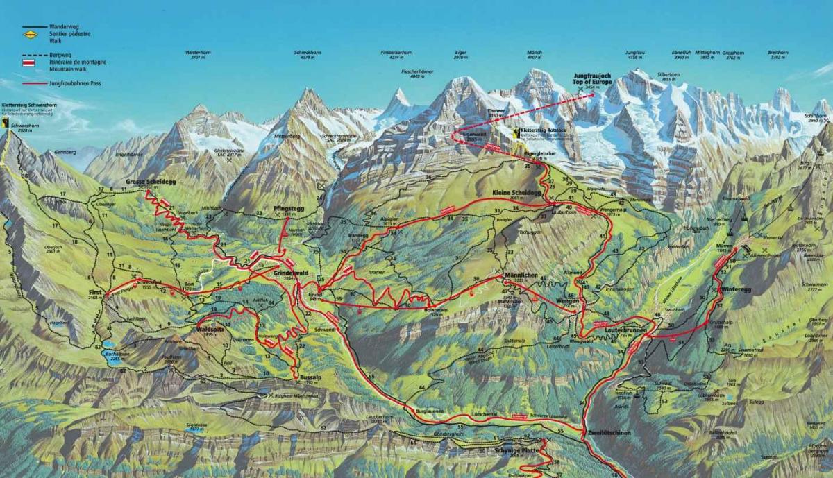 mapa de sendeirismo mapa suíza