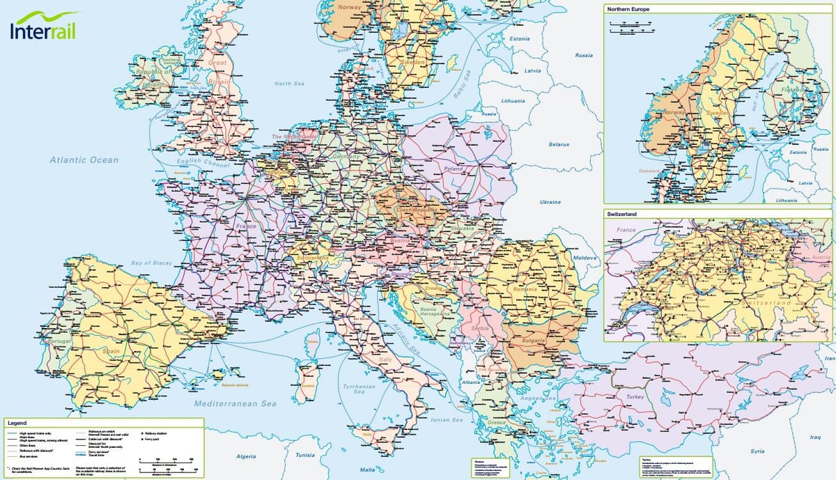 mapa de interrail suíza