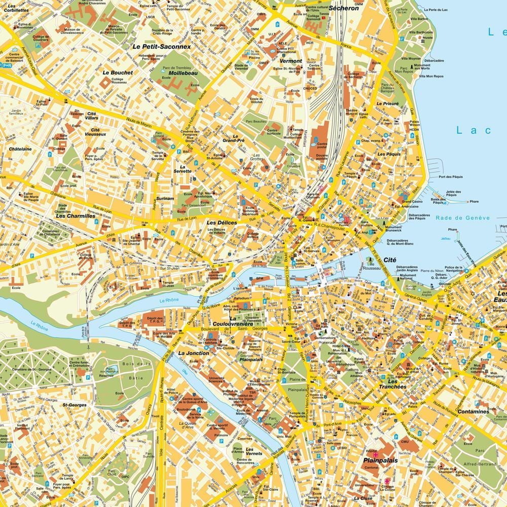 rúa mapa de xenebra, suíza