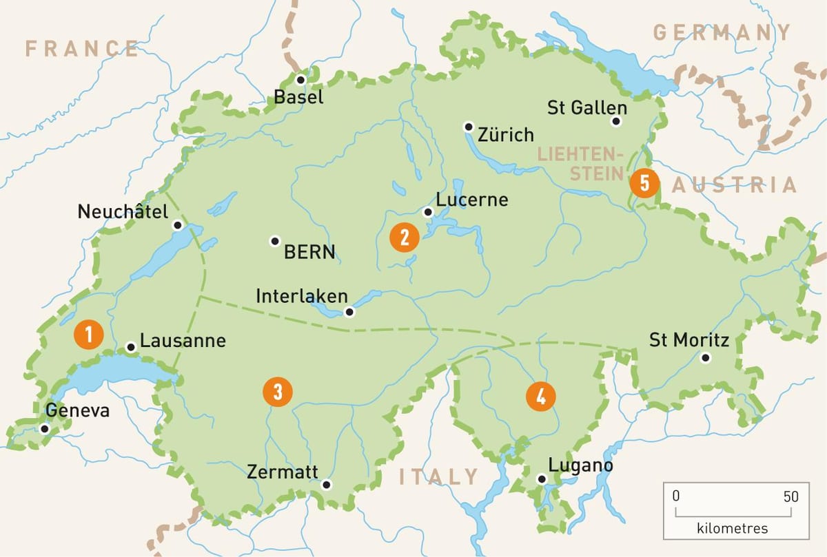 suíza no mapa
