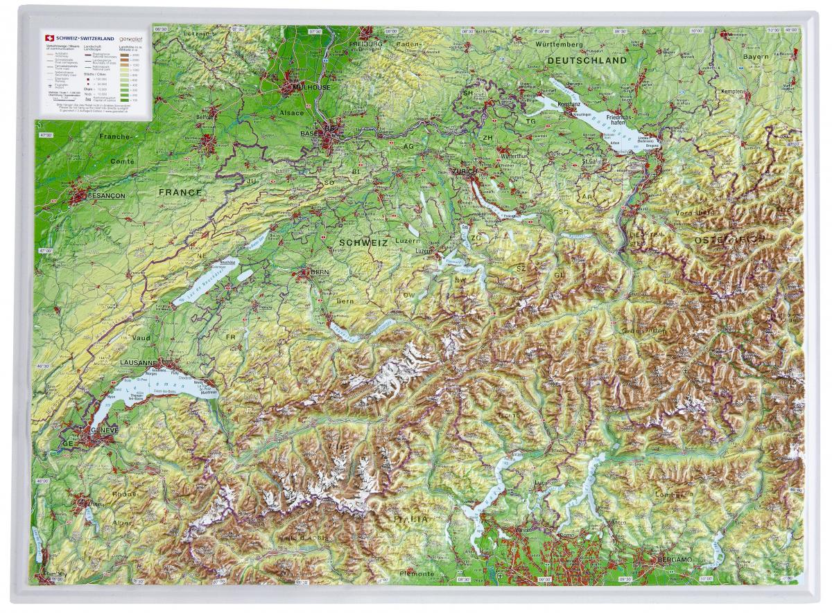 mapa de suíza 3d