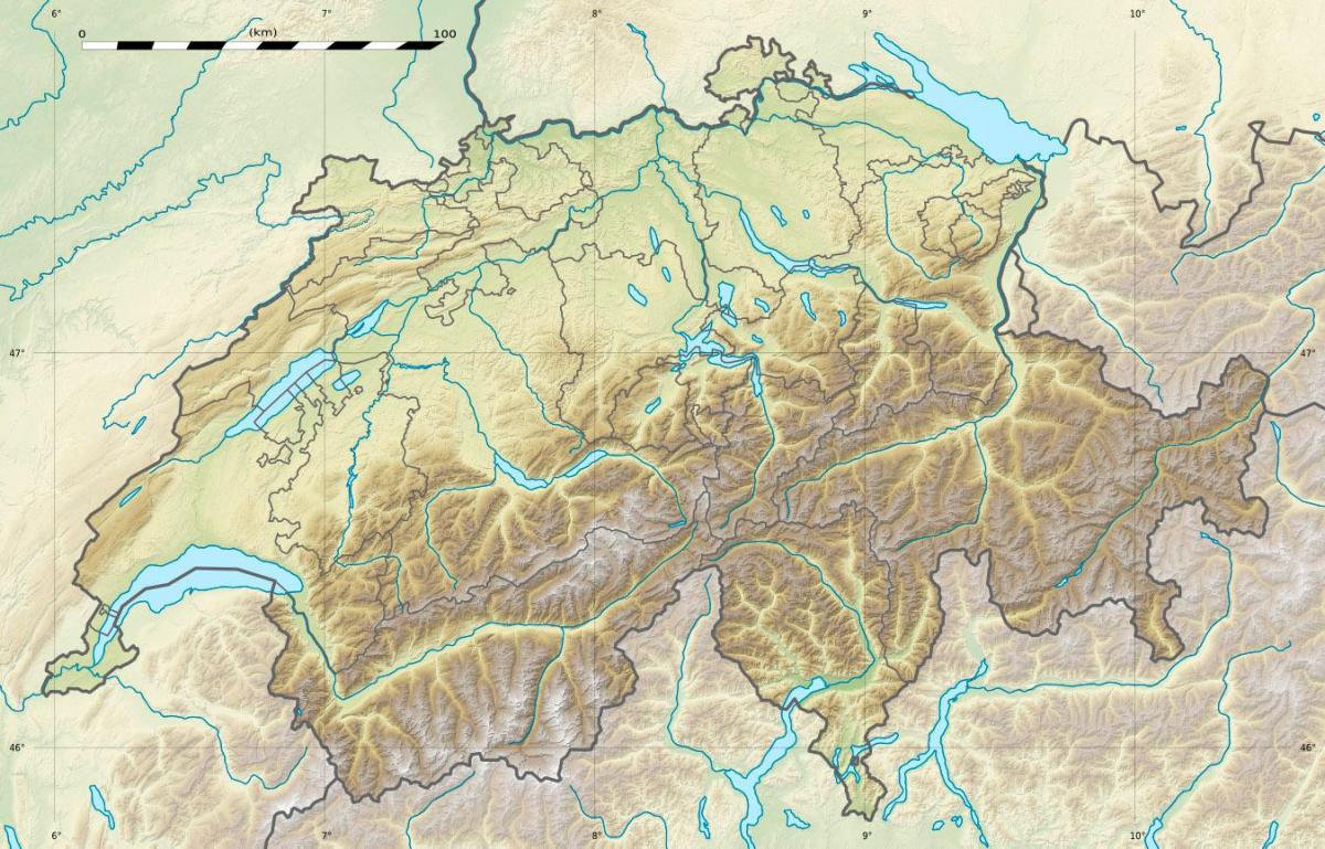 mapa de suíza alivio