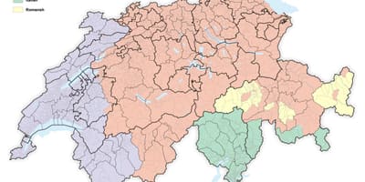 Mapa de suíza lingua