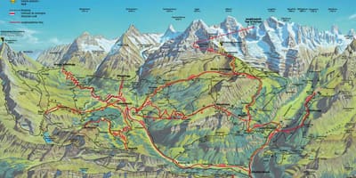 Mapa de sendeirismo mapa suíza
