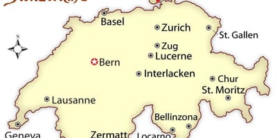 Mapa de suíza, chur