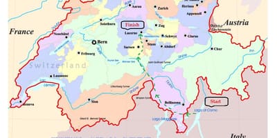 Rúa mapa de suíza, lucerne