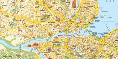 Rúa mapa de xenebra, suíza