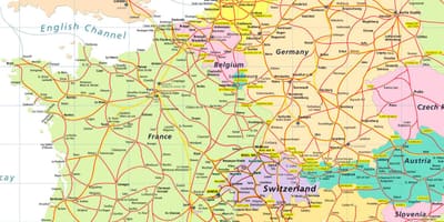 Mapa de europa mostrando suíza