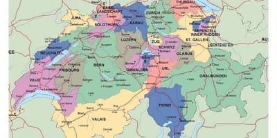 Mapa detallado de suíza