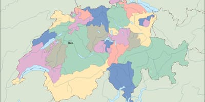 Mapa do mapa político de suíza