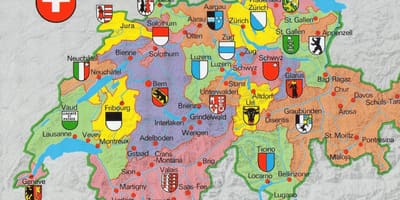 Mapa de mapa turístico de zúric, suíza
