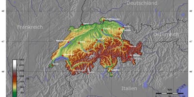 Mapa de suíza elevación