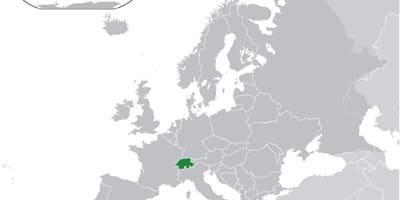 Mapa do mundo mostrando suíza