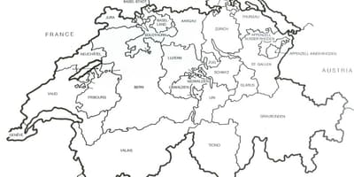 Suíza en branco mapa