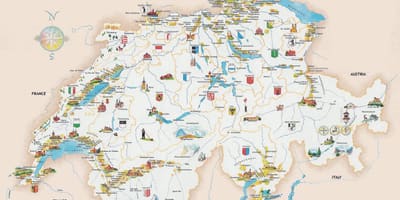 Atraccións turísticas en suíza mapa