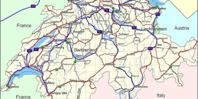 Mapa de suíza montañas